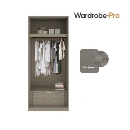 ตู้เสื้อผ้า 2 บานเปิด SB BUILT IN WARDROBE PLUS 59061089 100 ซม. สีโรสโกลด์_2