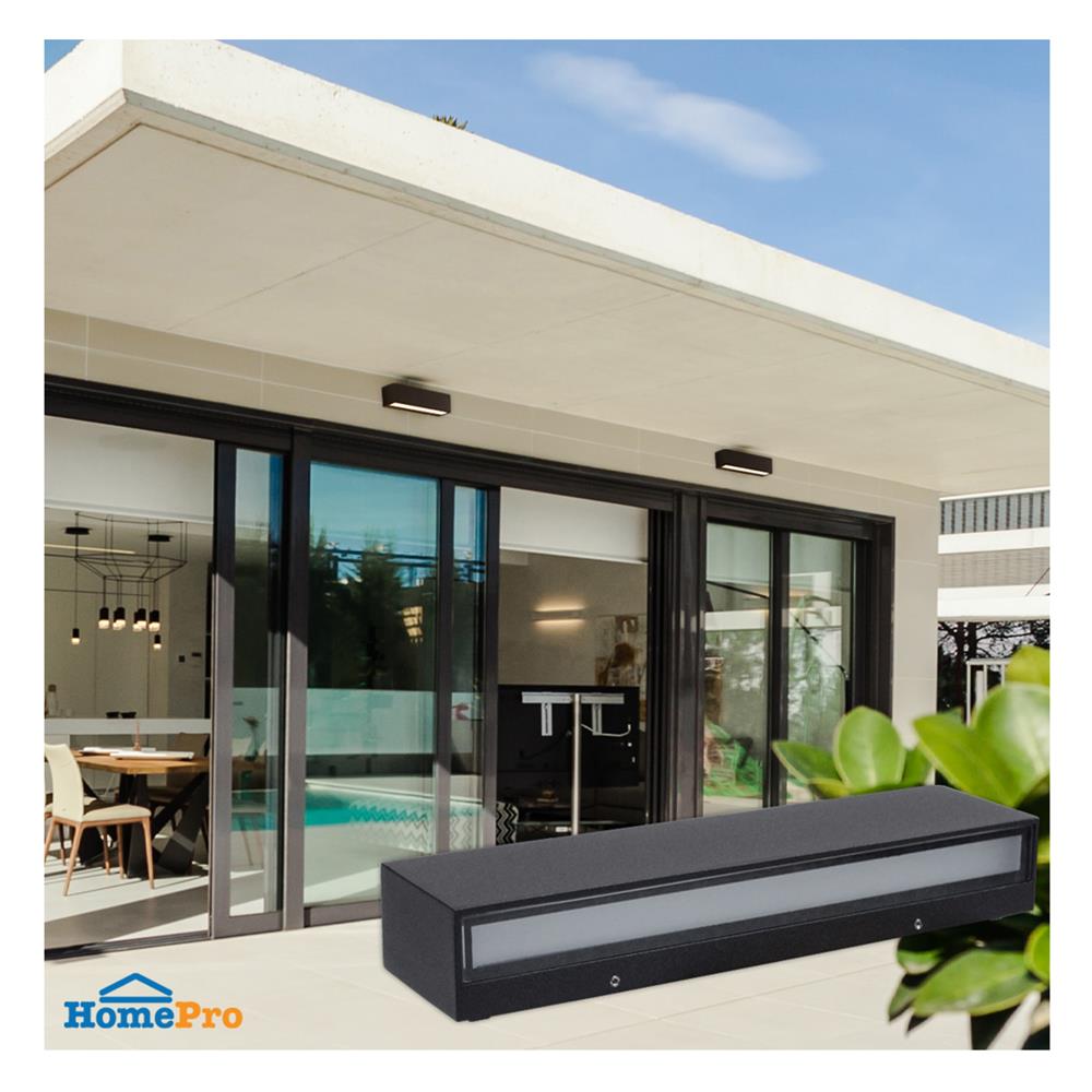 ไฟผนังภายนอก LED L&E 65-A0167 8 วัตต์ WARM WHITE สีดำ