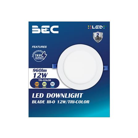 ดาวน์ไลท์ LED BEC BLADE III-O 12WTRI 6.6 นิ้ว 12 วัตต์ DAYLIGHT/COOL WHITE/WARM WHITE สีขาว_2