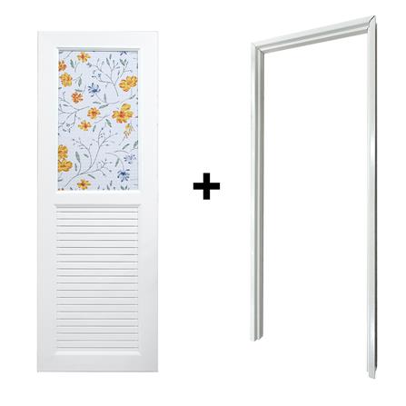 ประตูห้องน้ำ UPVC AZLE MARIGOLD 70X200 ซม. สีขาว พร้อมวงกบ ไม่เจาะลูกบิด_6