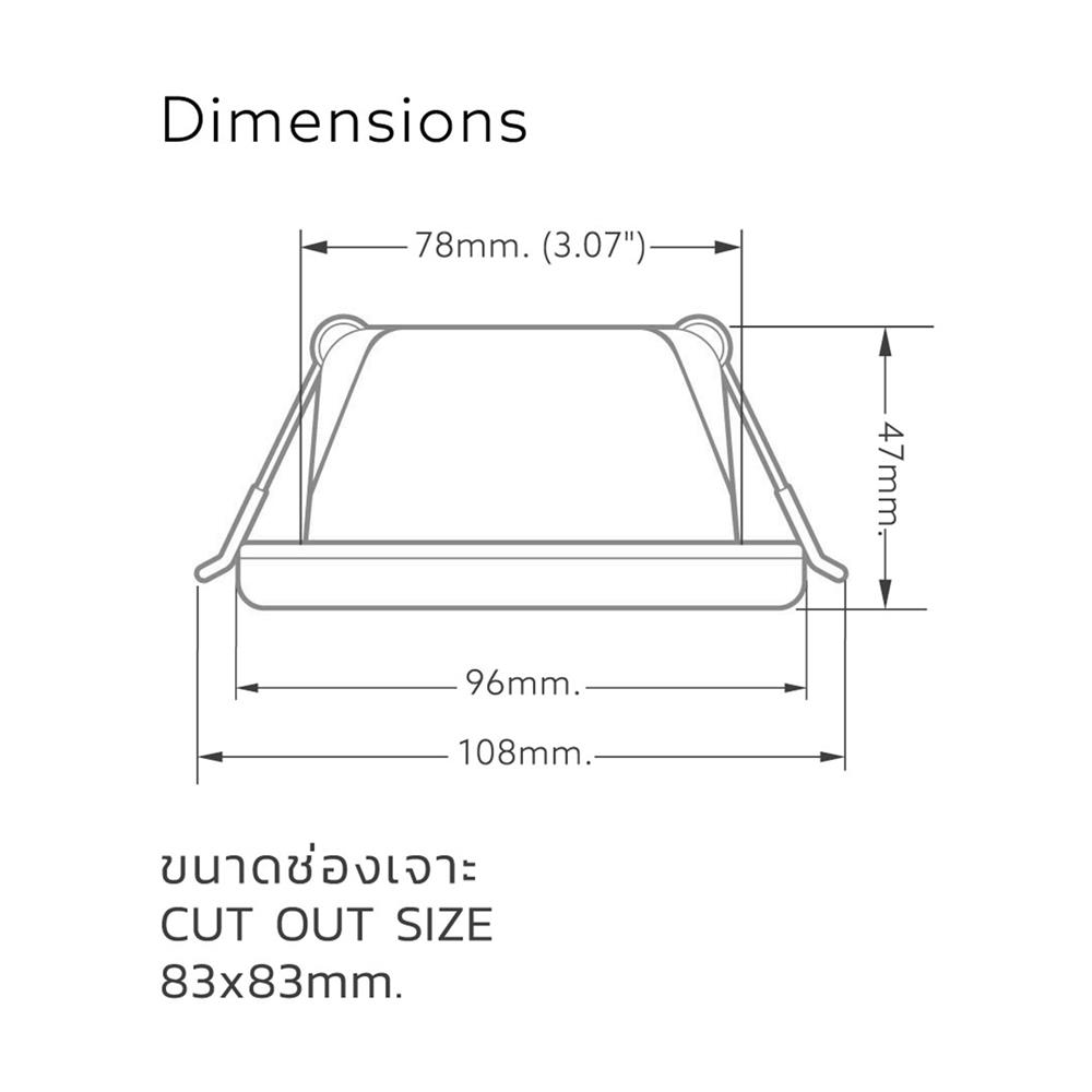 ดาวน์ไลท์ LED LAMPTAN SWOP 3.7 นิ้ว 9 วัตต์ DAYLIGHT/COOL WHITE/WARM WHITE สีขาว