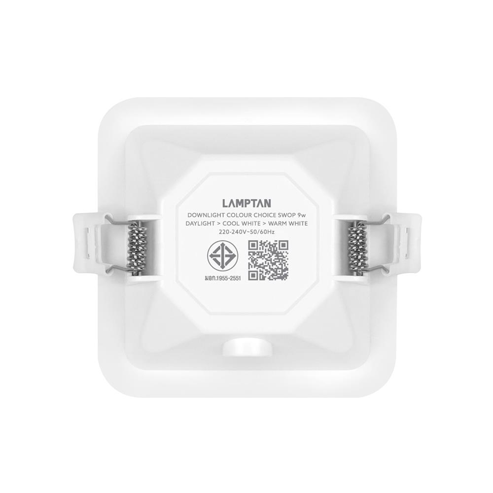 ดาวน์ไลท์ LED LAMPTAN SWOP 3.7 นิ้ว 9 วัตต์ DAYLIGHT/COOL WHITE/WARM WHITE สีขาว