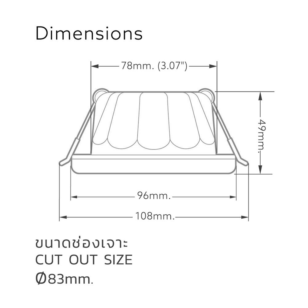 ดาวน์ไลท์ LED LAMPTAN SWOP 3.7 นิ้ว 9 วัตต์ DAYLIGHT/COOL WHITE/WARM WHITE สีขาว