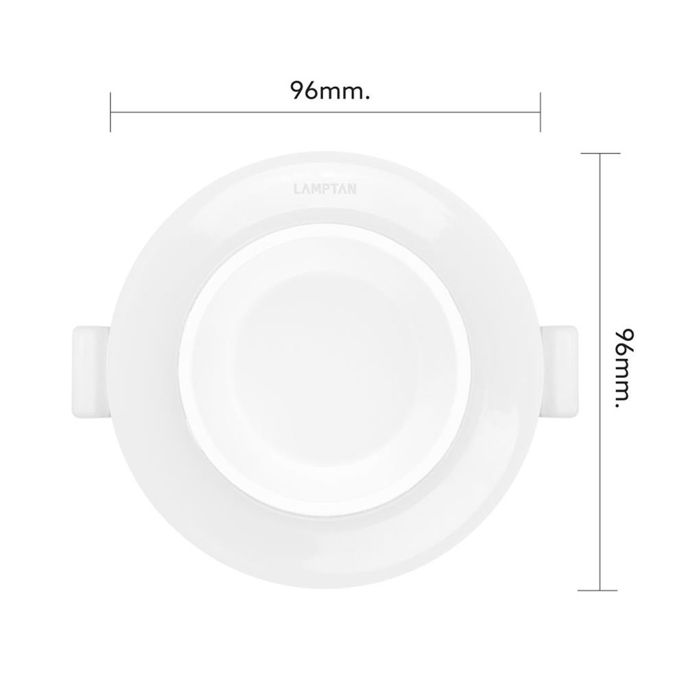 ดาวน์ไลท์ LED LAMPTAN SWOP 3.7 นิ้ว 9 วัตต์ DAYLIGHT/COOL WHITE/WARM WHITE สีขาว