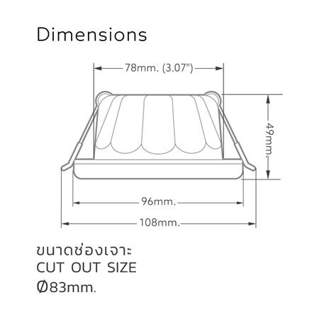 ดาวน์ไลท์ LED LAMPTAN SWOP 3.7 นิ้ว 9 วัตต์ DAYLIGHT/COOL WHITE/WARM WHITE สีขาว_8