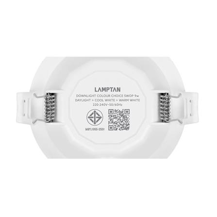 ดาวน์ไลท์ LED LAMPTAN SWOP 3.7 นิ้ว 9 วัตต์ DAYLIGHT/COOL WHITE/WARM WHITE สีขาว_9