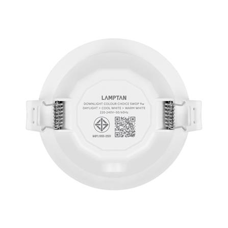 ดาวน์ไลท์ LED LAMPTAN SWOP 3.7 นิ้ว 9 วัตต์ DAYLIGHT/COOL WHITE/WARM WHITE สีขาว_2