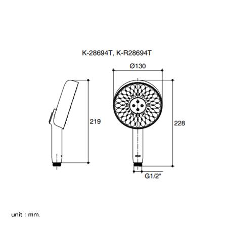 หัวฝักบัวสายอ่อน 3 ระดับ KOHLER K-R28694T-CP สีโครม_1
