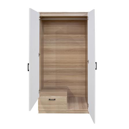 ตู้เสื้อผ้า 2 บานเปิด FURDINI GREATE 90 ซม. สีไวท์โอ๊ค/ขาว_2