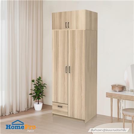 ตู้ต่อบนบานเปิด FURDINI GREATE 90 ซม. สีไวท์โอ๊ค_3
