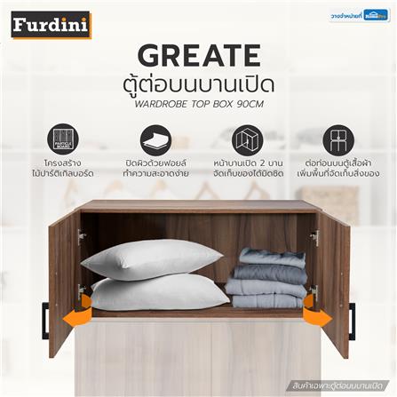 ตู้ต่อบนบานเปิด FURDINI GREATE 90 ซม. สีวอลนัท_6
