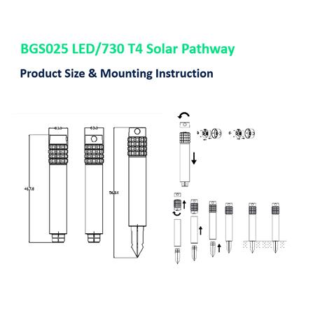 ไฟทางเดิน SOLAR PHILIPS BGS025 LED/730 T4 2 วัตต์ WARM WHITE สีเงิน_4
