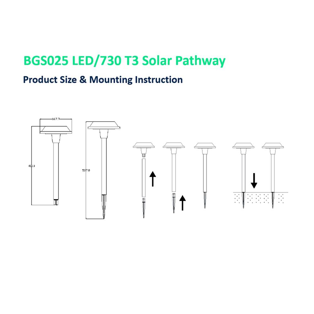 ไฟทางเดิน SOLAR PHILIPS BGS025 LED/730 T3 3 วัตต์ WARM WHITE สีทอง