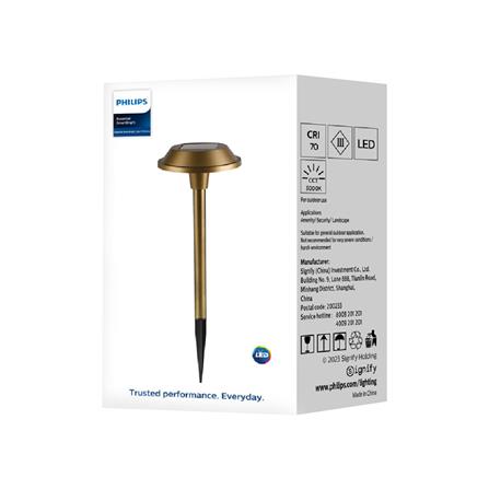 ไฟทางเดิน SOLAR PHILIPS BGS025 LED/730 T3 3 วัตต์ WARM WHITE สีทอง_2