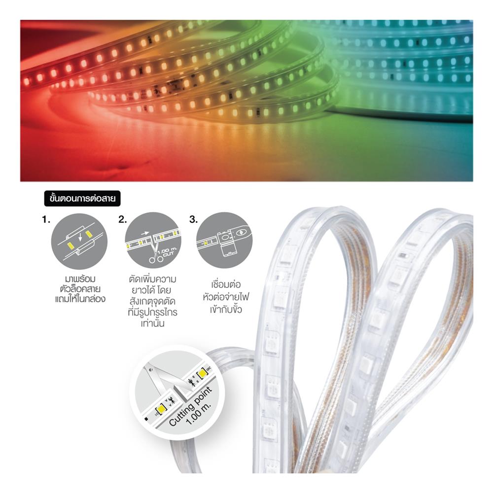 ไฟเส้น LED HI-TEK 7.5 วัตต์ 10 เมตร RGB