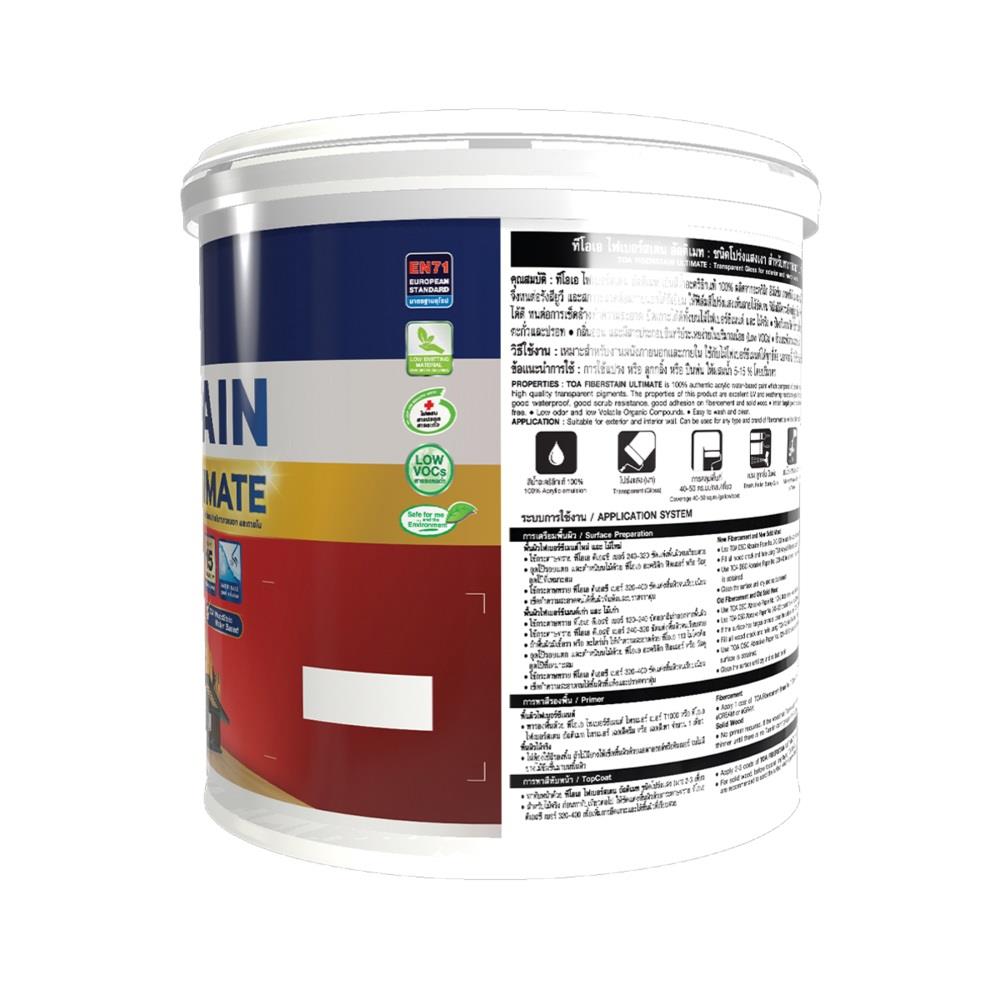 สีย้อมไม้ TOA FIBERSTAIN ULTIMATE WG008 สีไม้สักทอง โปร่งแสงเงา 1 แกลลอน