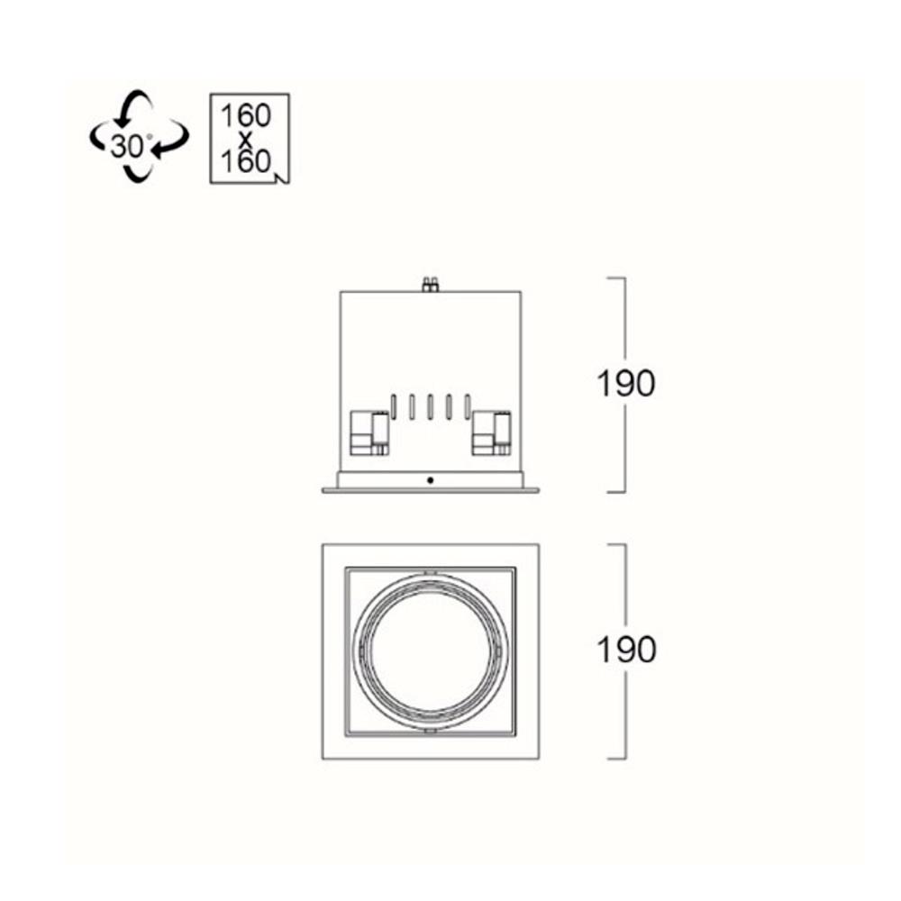 ดาวน์ไลท์ LUMAX 24-05155 7.5 นิ้ว สีขาว เหลี่ยม