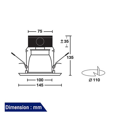 ดาวน์ไลท์ BEC HDL4/B 4 นิ้ว สีดำ กลม_6