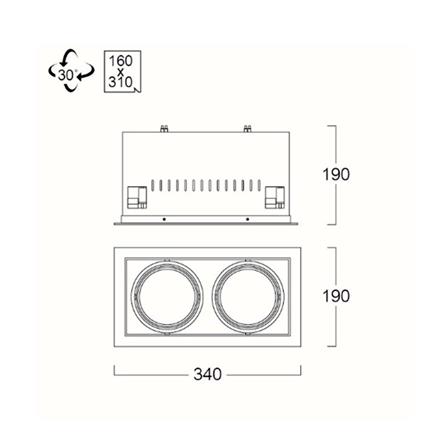 ดาวน์ไลท์ LUMAX 24-05156 13.38 นิ้ว สีขาว เหลี่ยม_4