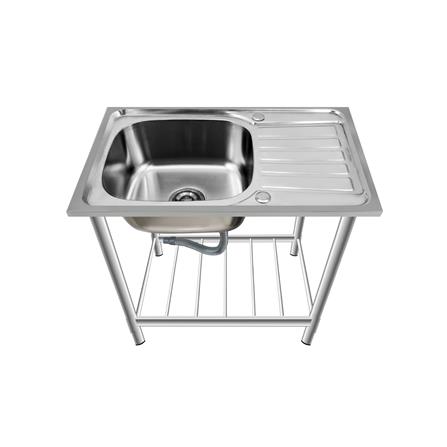 ซิงค์ขาตั้ง 1 หลุม 1 ที่พัก LUCKY FLAME STS-7545 สีเงิน_2