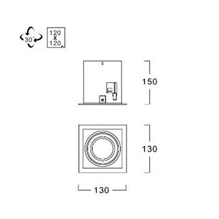 ดาวน์ไลท์ LUMAX 24-05134 5.1 นิ้ว สีขาว เหลี่ยม_4