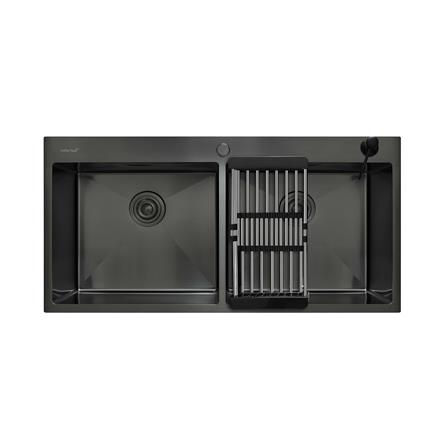 ซิงค์ฝัง 2 หลุม LUCKY FLAME EUB-1052 สีดำ_0