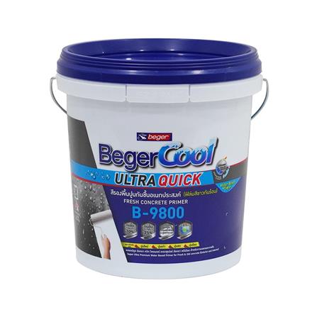 สีรองพื้นปูนอเนกประสงค์ ชนิดด้าน BEGER COOL ULTRA QUICK B-9800 สีขาว 2.5 แกลลอน_0