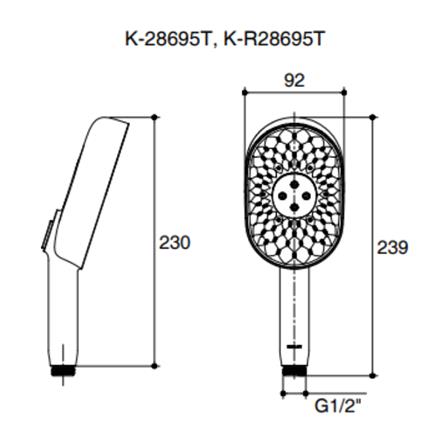 หัวฝักบัวสายอ่อน 3 ระดับ KOHLER K-28695T-2MB_2
