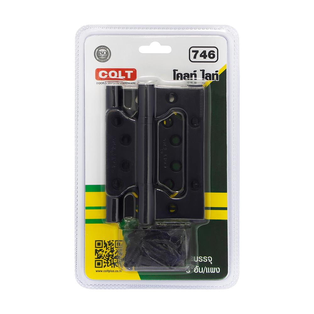 บานพับ 4X3 นิ้ว X 2.5 มม. COLT LITE 746 ไม่เซาะร่อง สีดำ แพ็ก 3 ชิ้น