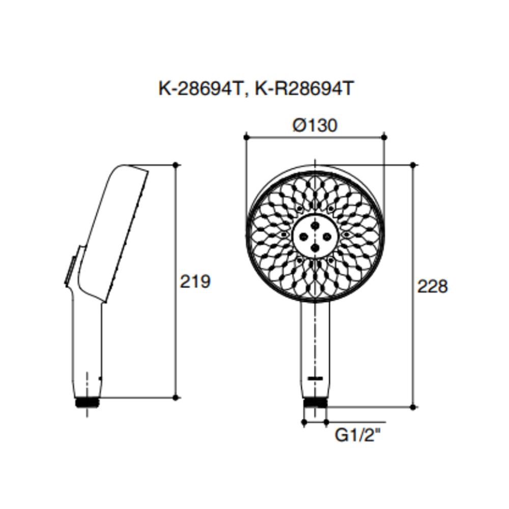 หัวฝักบัวสายอ่อน 3 ระดับ KOHLER K-28694T-RGD