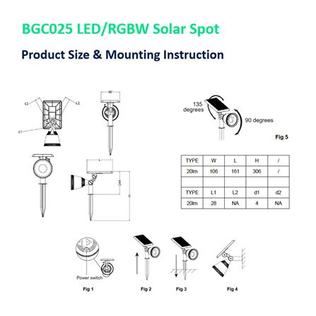 ไฟจัดสวน SOLAR PHILIPS BGC025 LED/RGBW BK 1.5 วัตต์ RGB สีดำ_3