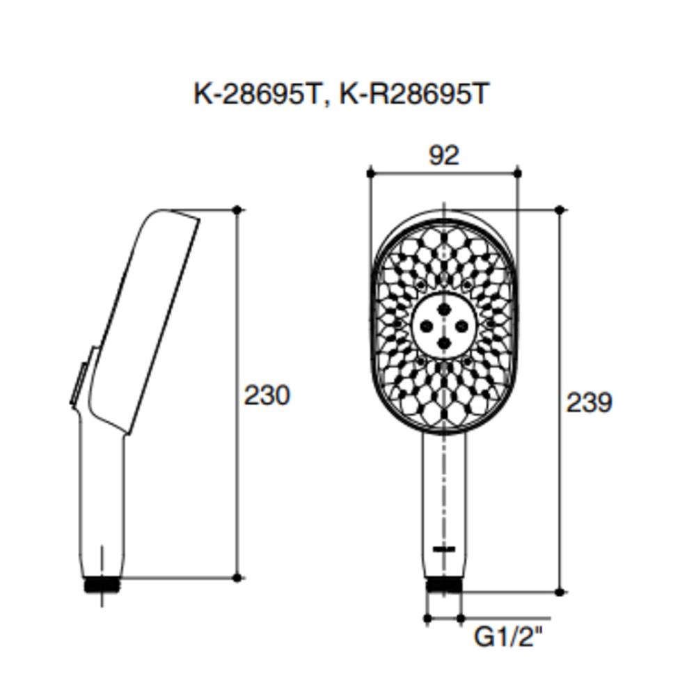 หัวฝักบัวสายอ่อน 3 ระดับ KOHLER K-28695T-RGD
