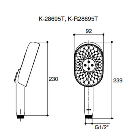 หัวฝักบัวสายอ่อน 3 ระดับ KOHLER K-28695T-RGD_2