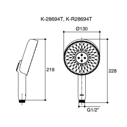 หัวฝักบัวสายอ่อน 3 ระดับ KOHLER K-28694T-AF_2