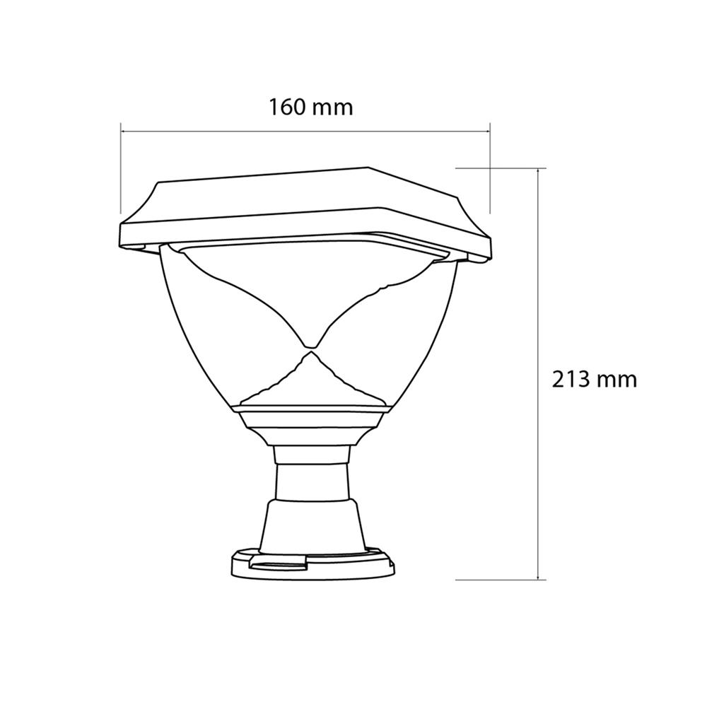 ไฟหัวเสา SOLAR LUMAX 74-00037 15 วัตต์ RGB สีดำ