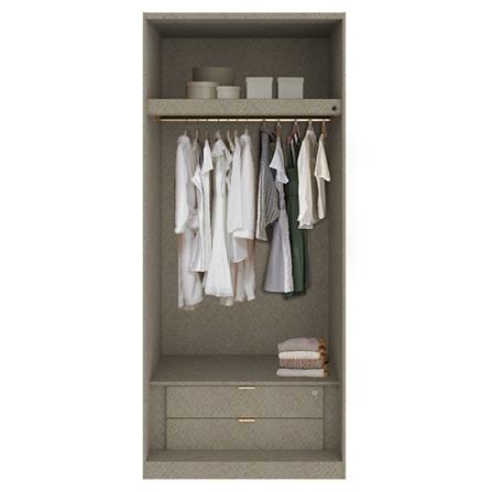 ตู้เสื้อผ้า 2 บานเปิด SB BUILT IN WARDROBE PLUS 59061087 100 ซม. สีดำ_1