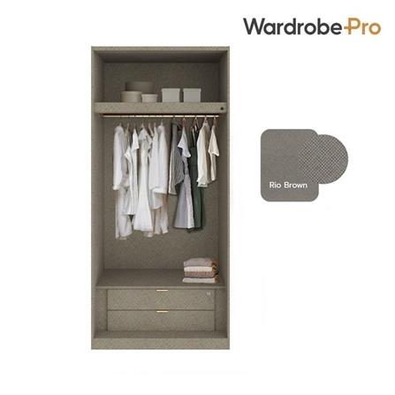 ตู้เสื้อผ้า 2 บานเปิด SB BUILT IN WARDROBE PLUS 59061087 100 ซม. สีดำ_2