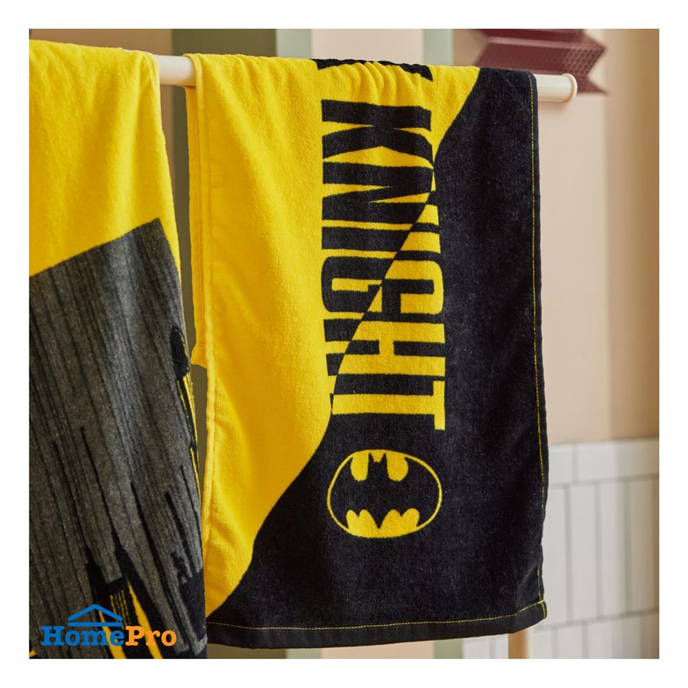 ผ้าขนหนู SATIN PLUS BATMAN 15X30 นิ้ว สีเหลือง
