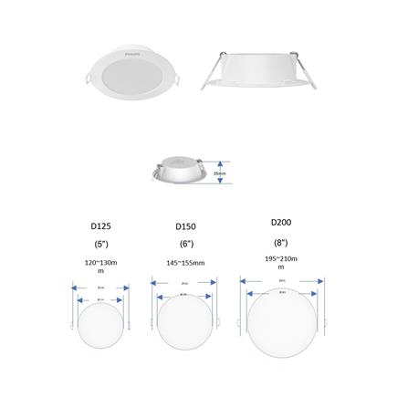 ดาวน์ไลท์ LED PHILIPS ERIDANI 6 นิ้ว 14 วัตต์ COOL WHITE สีขาว_3