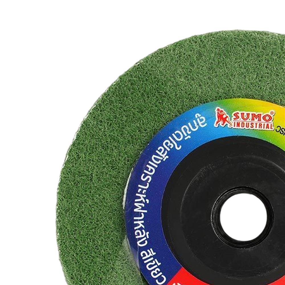 ลูกขัดใยสังเคราะห์ SUMO 4 นิ้ว เบอร์ 180 สีเขียว (ฝาหลัง)