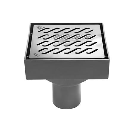 ตะแกรงกันกลิ่นแบบปูกระเบื้อง SUPER DRAIN 5.3 นิ้ว สีดำ/เทา