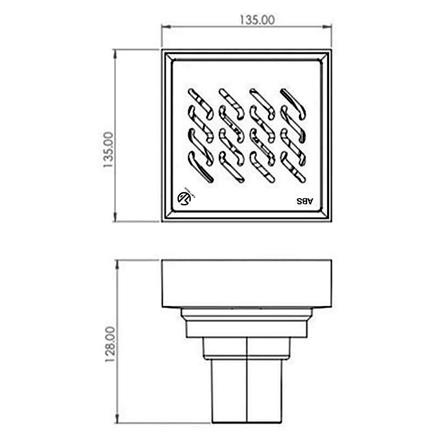 ตะแกรงกันกลิ่นแบบปูกระเบื้อง SUPER DRAIN 5.3 นิ้ว สีดำ/เทา_4