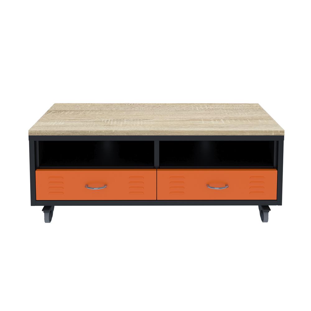 ตู้เหล็กบานผสม 2 ลิ้นชัก SURE TMBS-122 สีส้ม