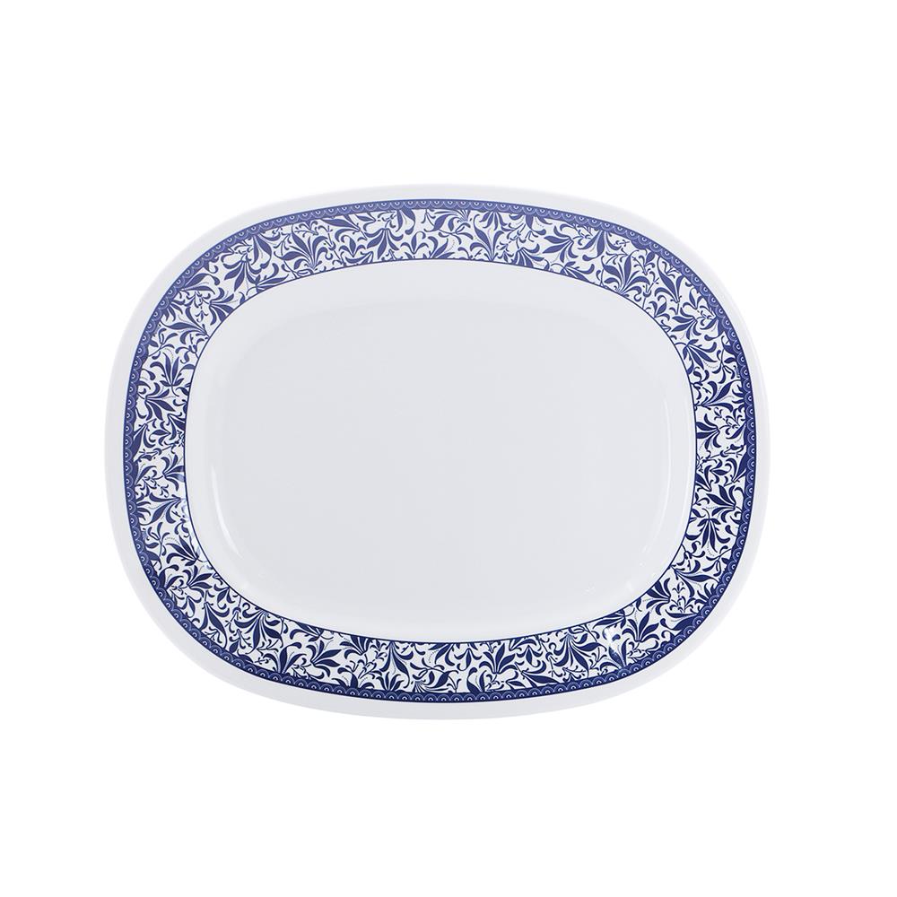 จานเมลามีนเปลเหลี่ยม 14 นิ้ว VANDA BLUE GARDEN