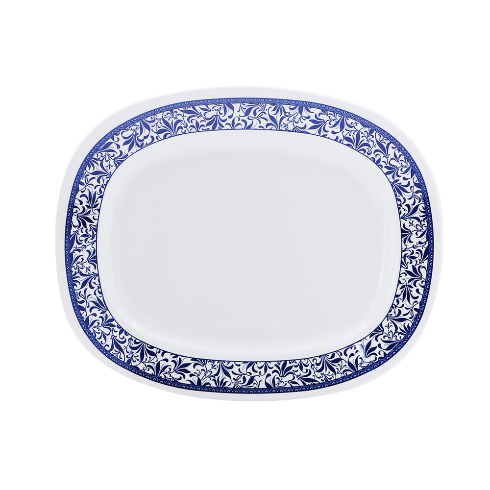 จานเมลามีนเปลเหลี่ยม 12 นิ้ว VANDA BLUE GARDEN