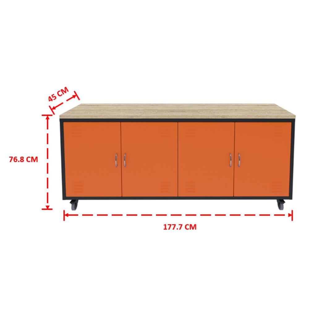 ตู้เหล็ก 4 บานเปิด SURE TMBU-180 สีส้ม