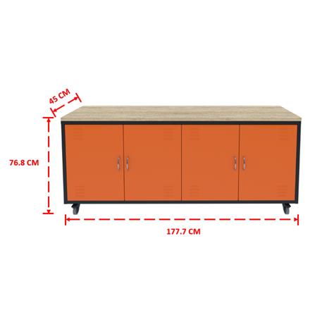 ตู้เหล็ก 4 บานเปิด SURE TMBU-180 สีส้ม_6