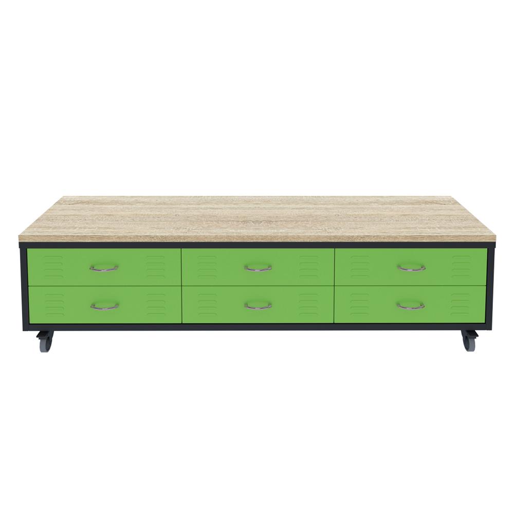 ตู้เหล็กลิ้นชัก 6 ลิ้นชัก SURE TMBS-186 สีเขียว