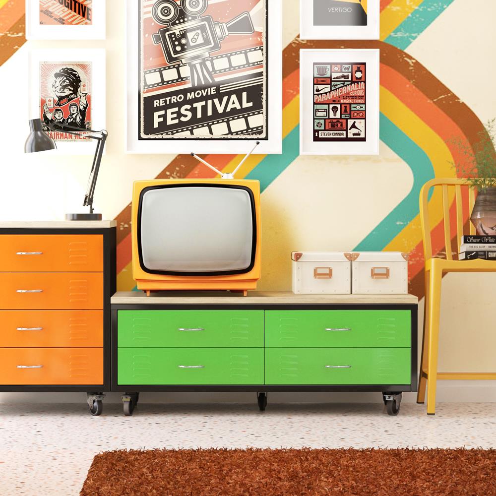 ตู้เหล็กลิ้นชัก 4 ลิ้นชัก SURE TMBS-124 สีเขียว