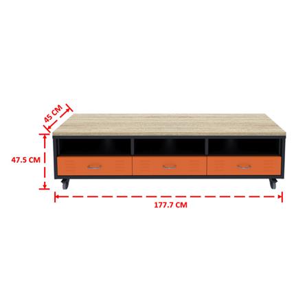 ตู้เหล็กบานผสม 3 ลิ้นชัก SURE TMBS-183 สีส้ม_4